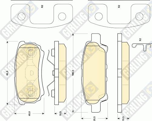 Girling 6141439 - Bremžu uzliku kompl., Disku bremzes www.autospares.lv