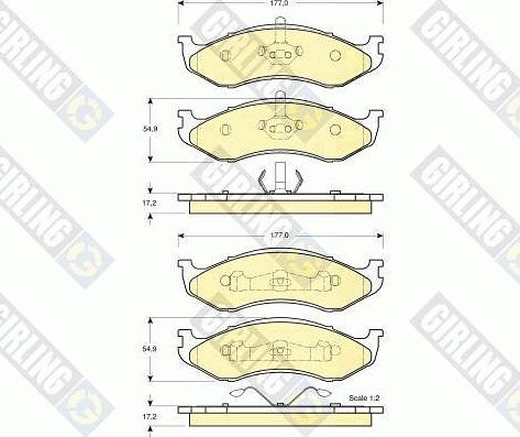 Girling 6141045 - Bremžu uzliku kompl., Disku bremzes www.autospares.lv