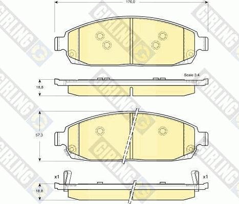 Girling 6141369 - Bremžu uzliku kompl., Disku bremzes autospares.lv