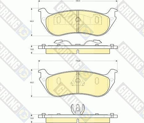 Girling 6141325 - Тормозные колодки, дисковые, комплект www.autospares.lv