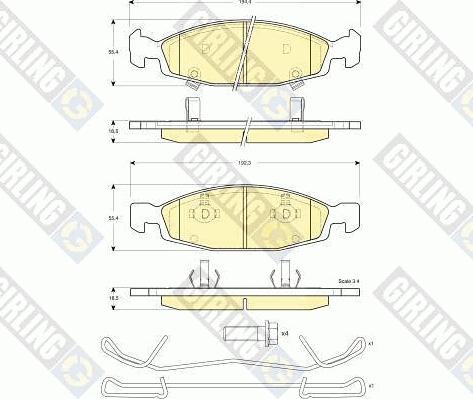 Girling 6141205 - Bremžu uzliku kompl., Disku bremzes www.autospares.lv