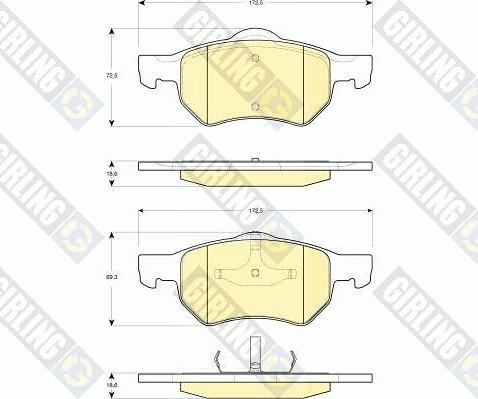 Girling 6141282 - Brake Pad Set, disc brake www.autospares.lv