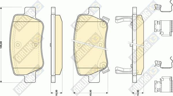 Girling 6141754 - Bremžu uzliku kompl., Disku bremzes autospares.lv