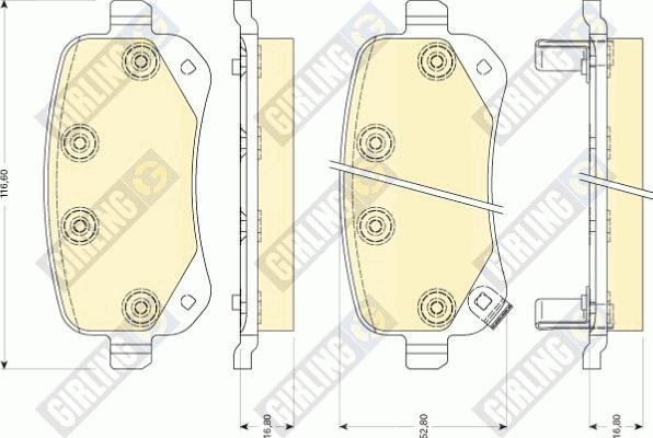 Girling 6141761 - Bremžu uzliku kompl., Disku bremzes www.autospares.lv