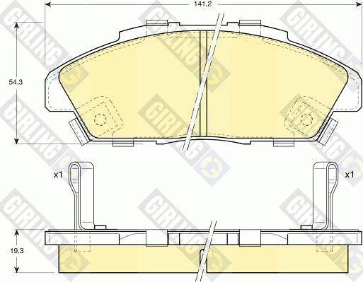 Girling 6109969 - Тормозные колодки, дисковые, комплект www.autospares.lv