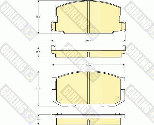 Girling 6109549 - Тормозные колодки, дисковые, комплект www.autospares.lv