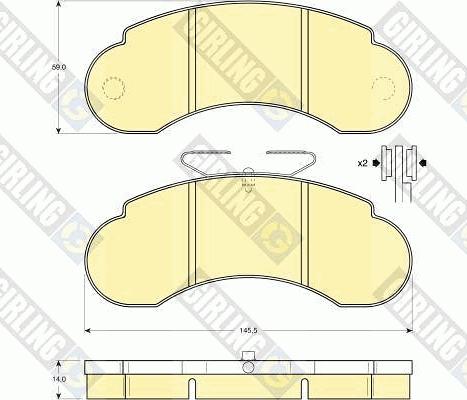 Girling 6109503 - Bremžu uzliku kompl., Disku bremzes autospares.lv