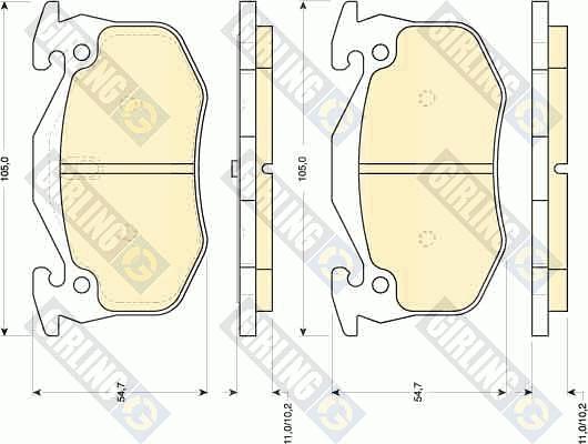 Girling 6109053 - Bremžu uzliku kompl., Disku bremzes autospares.lv