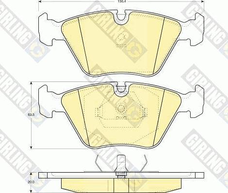 Girling 6109162 - Тормозные колодки, дисковые, комплект www.autospares.lv