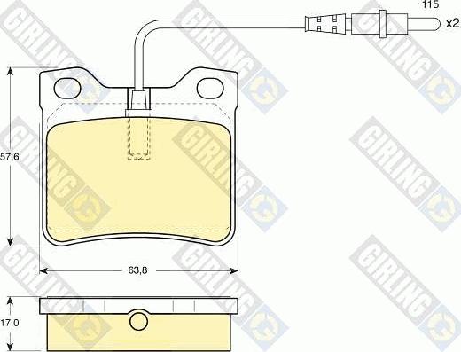 Girling 6109852 - Bremžu uzliku kompl., Disku bremzes autospares.lv