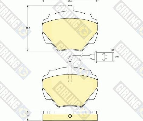 Girling 6109766 - Тормозные колодки, дисковые, комплект www.autospares.lv