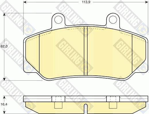 Girling 6109703 - Тормозные колодки, дисковые, комплект www.autospares.lv