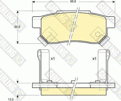 Girling 6104999 - Bremžu uzliku kompl., Disku bremzes www.autospares.lv