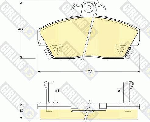 Girling 6104971 - Тормозные колодки, дисковые, комплект www.autospares.lv