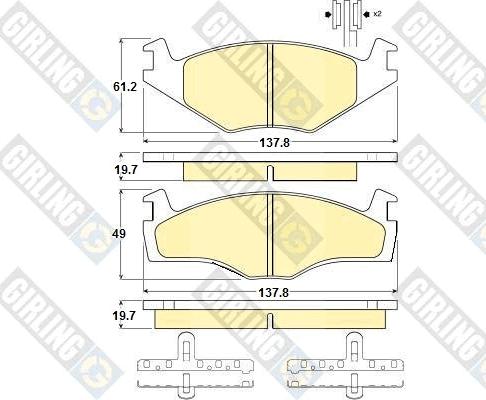 Girling 6104545 - Bremžu uzliku kompl., Disku bremzes autospares.lv