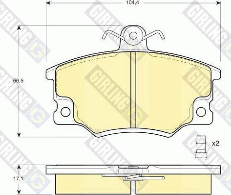 Girling 6104581 - Bremžu uzliku kompl., Disku bremzes autospares.lv