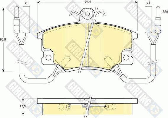 Girling 6104571 - Bremžu uzliku kompl., Disku bremzes autospares.lv