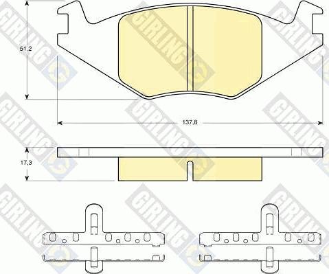 Girling 6104635 - Тормозные колодки, дисковые, комплект www.autospares.lv