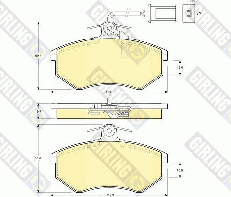 Girling 6104041 - Bremžu uzliku kompl., Disku bremzes www.autospares.lv