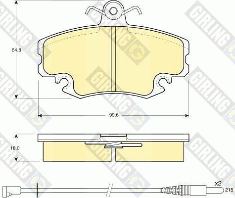 Girling 6104001 - Bremžu uzliku kompl., Disku bremzes www.autospares.lv