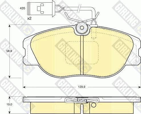 Girling 6104831 - Тормозные колодки, дисковые, комплект www.autospares.lv