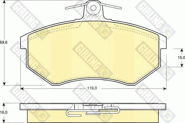 Girling 6104301 - Тормозные колодки, дисковые, комплект www.autospares.lv