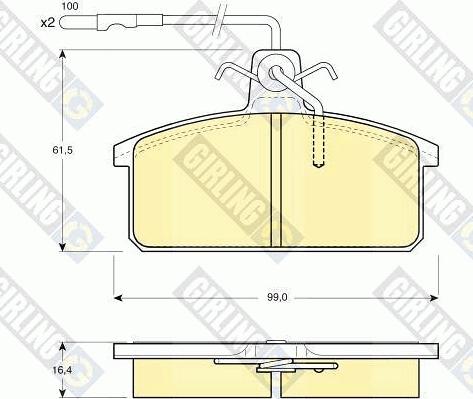 Girling 6104221 - Bremžu uzliku kompl., Disku bremzes autospares.lv