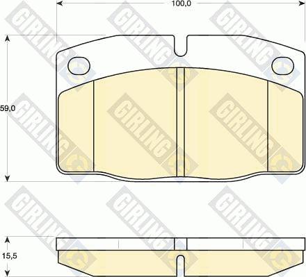 Girling 6101999 - Тормозные колодки, дисковые, комплект www.autospares.lv