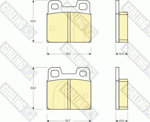 Girling 6101442 - Тормозные колодки, дисковые, комплект www.autospares.lv