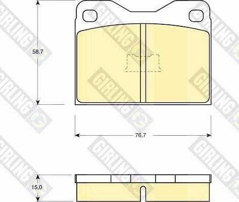 Girling 6101592 - Тормозные колодки, дисковые, комплект www.autospares.lv