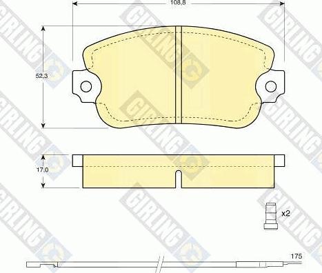 Girling 6101543 - Тормозные колодки, дисковые, комплект www.autospares.lv