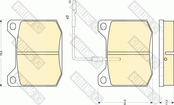 Girling 6101511 - Тормозные колодки, дисковые, комплект www.autospares.lv