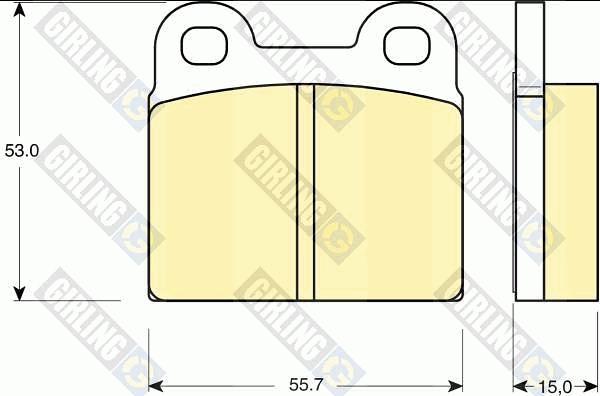 Girling 6101022 - Тормозные колодки, дисковые, комплект www.autospares.lv