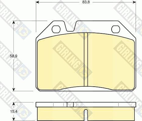 Girling 6101193 - Тормозные колодки, дисковые, комплект www.autospares.lv