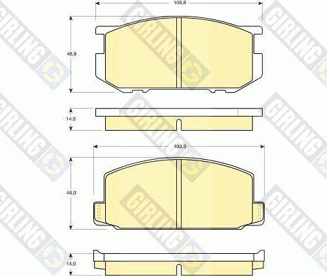 Girling 6101819 - Bremžu uzliku kompl., Disku bremzes autospares.lv