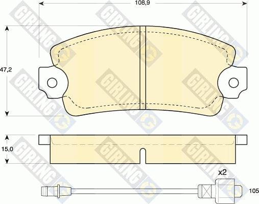 Girling 6101723 - Тормозные колодки, дисковые, комплект www.autospares.lv