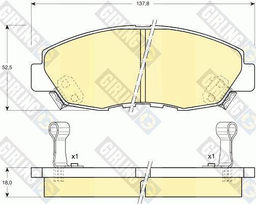 Girling 6108949 - Тормозные колодки, дисковые, комплект www.autospares.lv