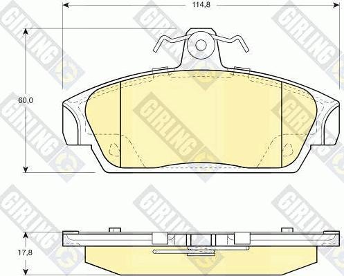 Girling 6108591 - Bremžu uzliku kompl., Disku bremzes www.autospares.lv