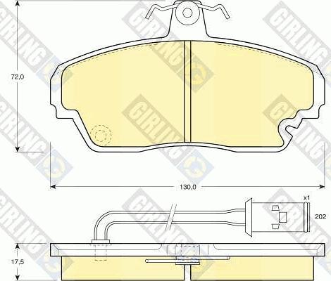 Girling 6108511 - Тормозные колодки, дисковые, комплект www.autospares.lv