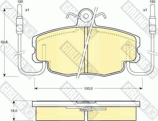 Girling 6108071 - Bremžu uzliku kompl., Disku bremzes www.autospares.lv