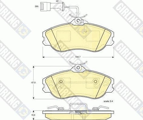 Girling 6108161 - Bremžu uzliku kompl., Disku bremzes www.autospares.lv