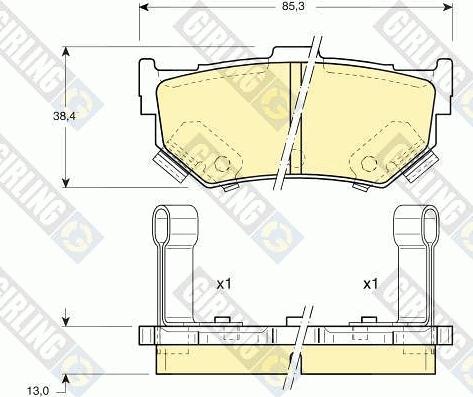 Girling 6108849 - Bremžu uzliku kompl., Disku bremzes www.autospares.lv