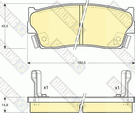 Girling 6108859 - Тормозные колодки, дисковые, комплект www.autospares.lv