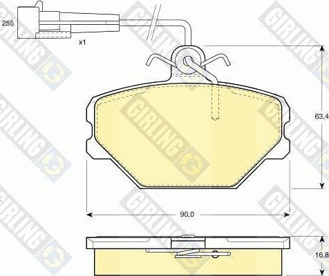 Girling 6108331 - Тормозные колодки, дисковые, комплект www.autospares.lv