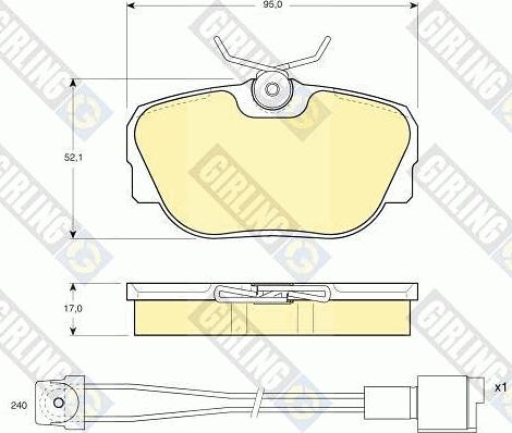 Girling 6108201 - Тормозные колодки, дисковые, комплект www.autospares.lv