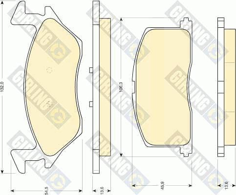 Girling 6108789 - Bremžu uzliku kompl., Disku bremzes www.autospares.lv