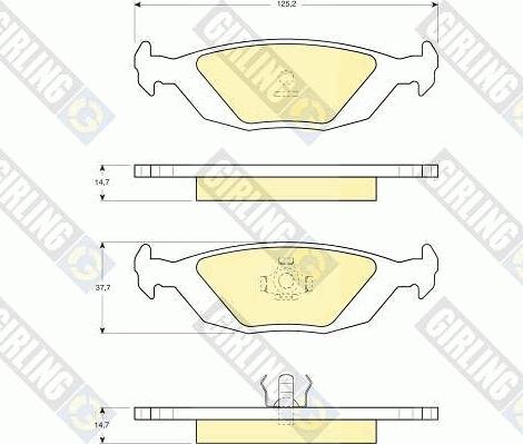 Girling 6103922 - Тормозные колодки, дисковые, комплект www.autospares.lv