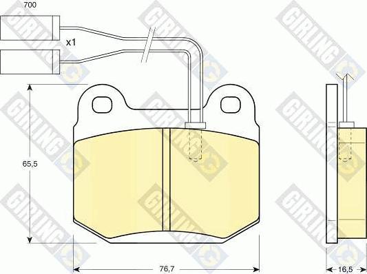 Girling 6103642 - Bremžu uzliku kompl., Disku bremzes www.autospares.lv