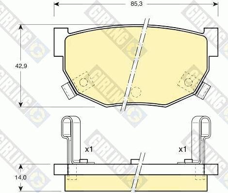 Girling 6103689 - Bremžu uzliku kompl., Disku bremzes autospares.lv