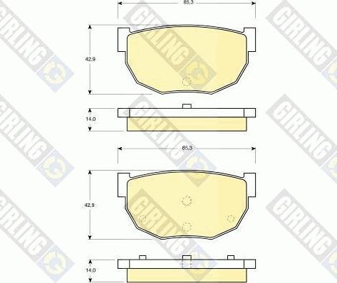 Girling 6103069 - Bremžu uzliku kompl., Disku bremzes www.autospares.lv